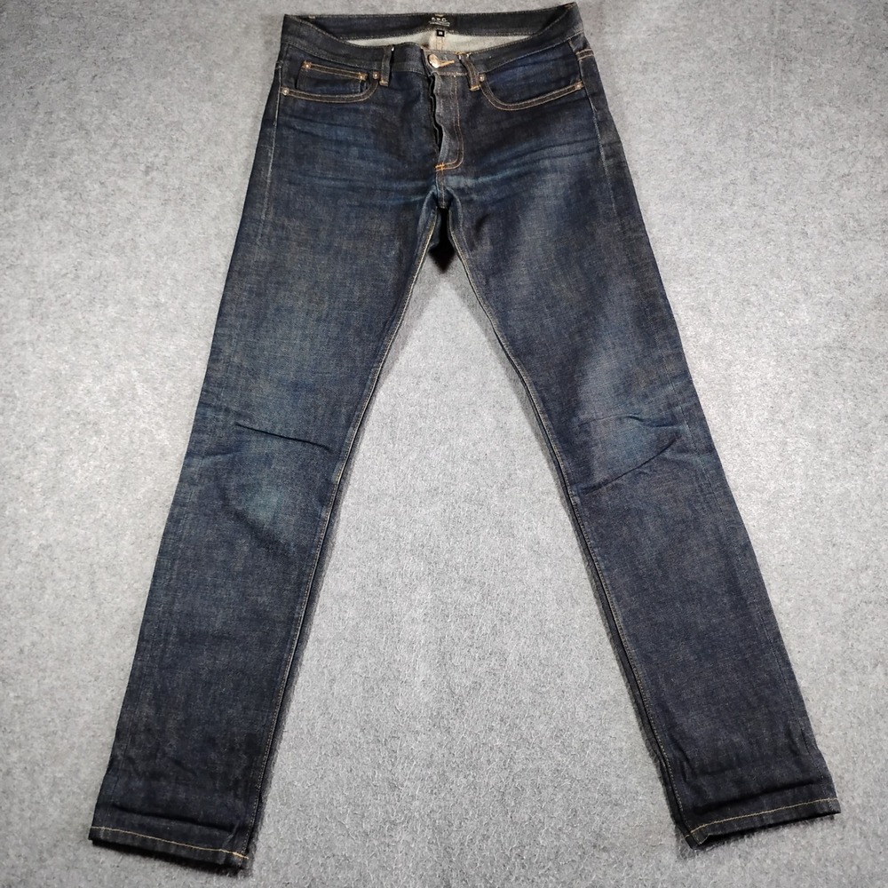 APC Petit Standard Mens Raw Selvedge Denim Jeans Indigo Blue 32x32 Slim Fit